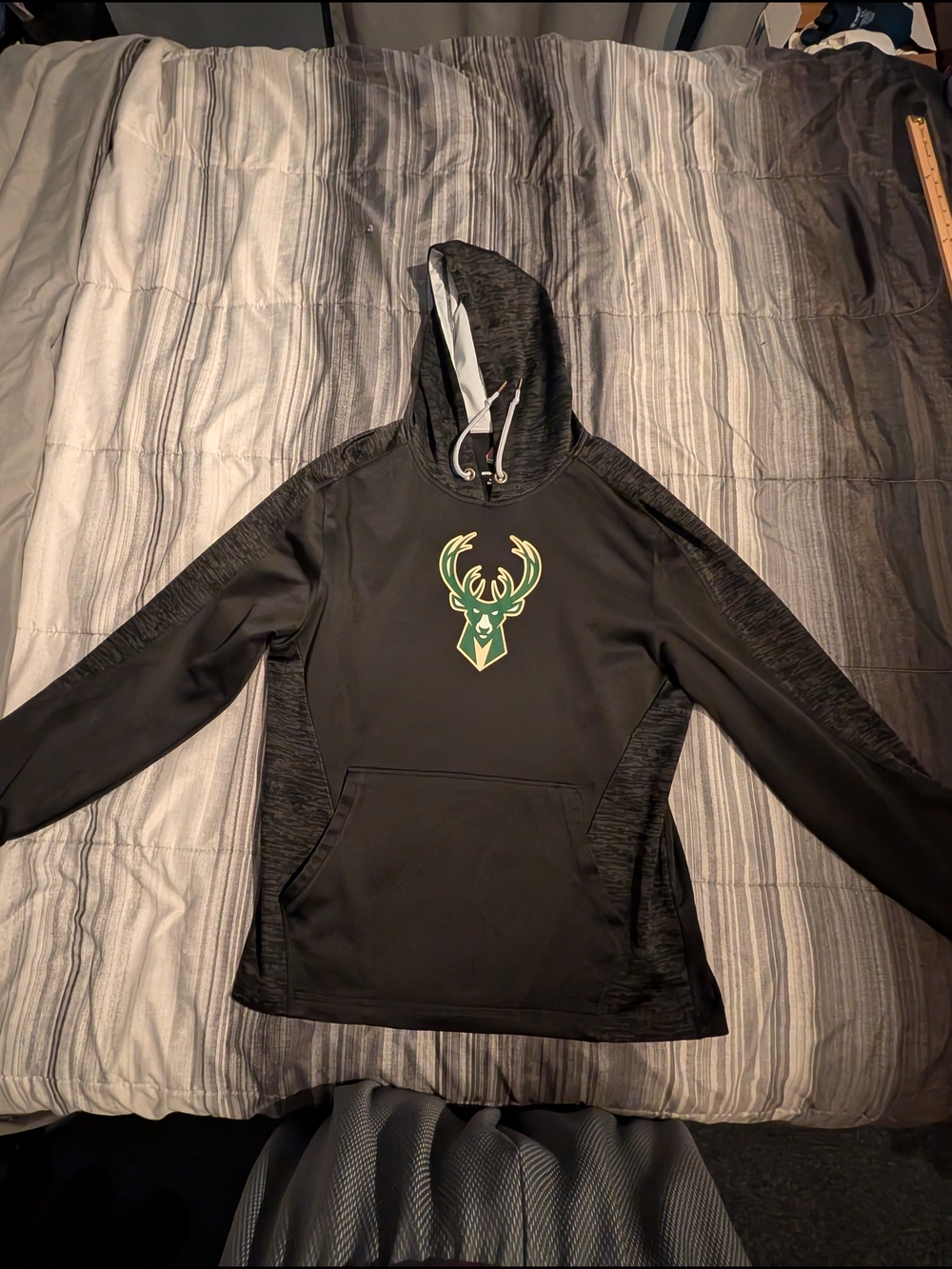 Majestic Black Hoodie with Green & Gold Bucks Logo